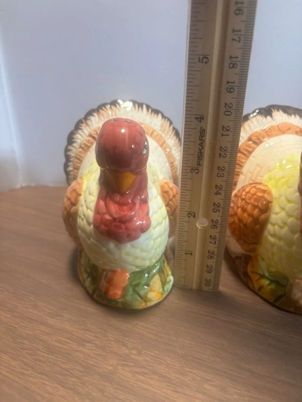WCL Thanksgiving Turkey Salt & Pepper Shakers Ceramic Seasonal Decor VTG 90s